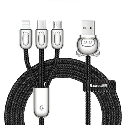Кабель Baseus 3-in-1 USB Cable of Three Little Pigs USB For M+L+T