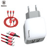 Baseus Letour Dual U Charger 3 в 1 cable(Apple+Micro+Type-C)