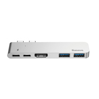 USB-концентратор Baseus Thunderbolt C+Dual Type-C to USB3.0/HDMI/Type-C (CAHUB-B0G) для MacBook Pro 2016/2017