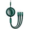 Кабель Baseus Bright Mirror One-for-three Retractable USB to M+L+C 1.2m