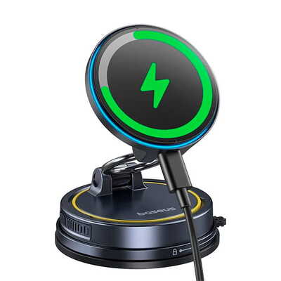 Автомобильный держатель с беспроводной зарядкой OS-Baseus PrimeTrip VC2 Flex Pro Magnetic Wireless Car Charger Mount Suction Cup Version