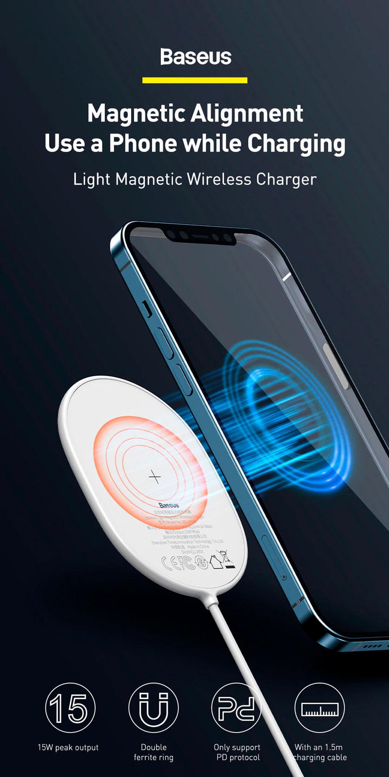 Baseus Light Magnetic Wireless Charger купить в Минске